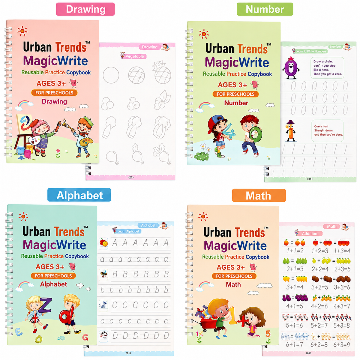 Urban Trends™ MagicWrite Reusable Practice Copybook - BUY 1 GET 1 FREE 🎁